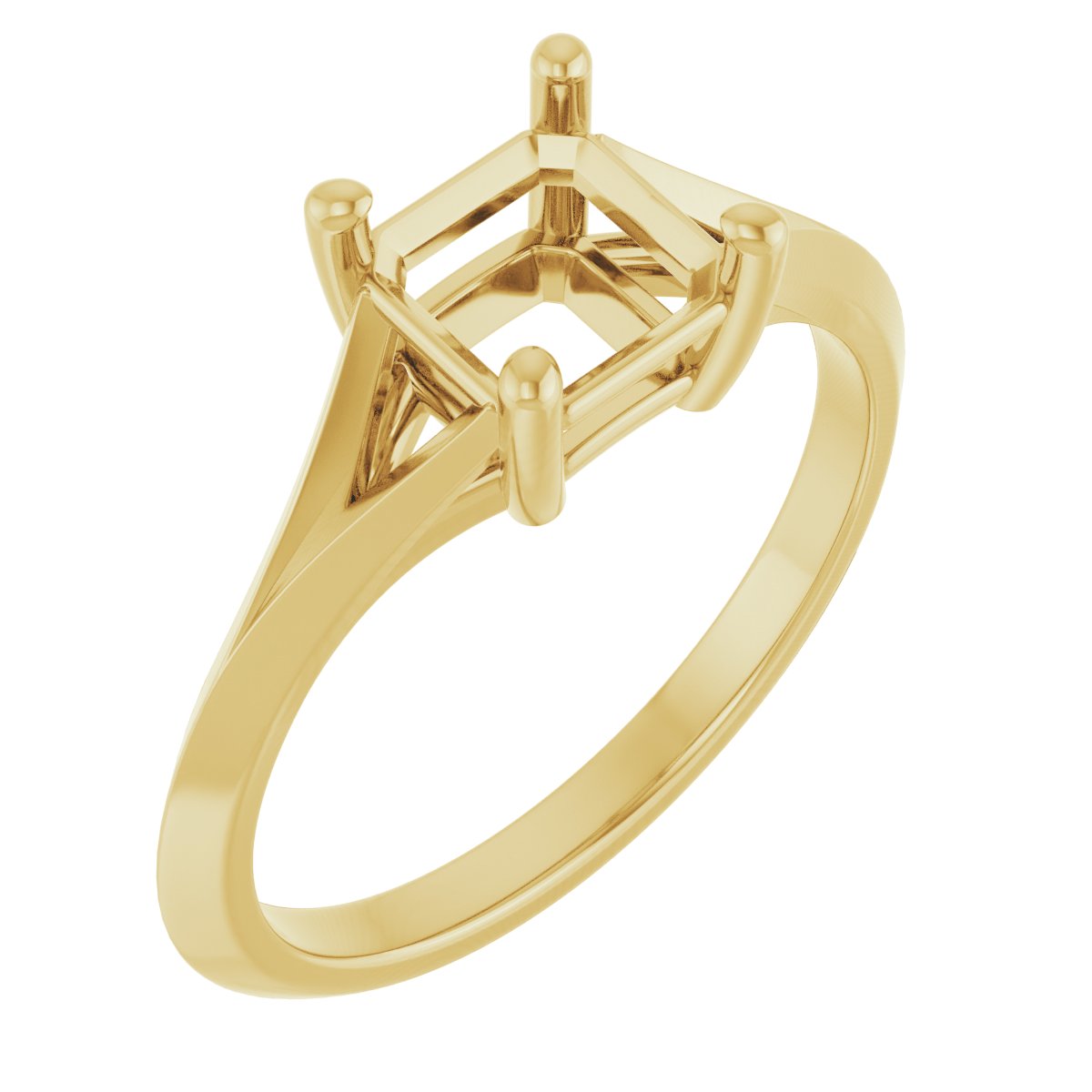 Solitaire Split Shank Engagement Ring