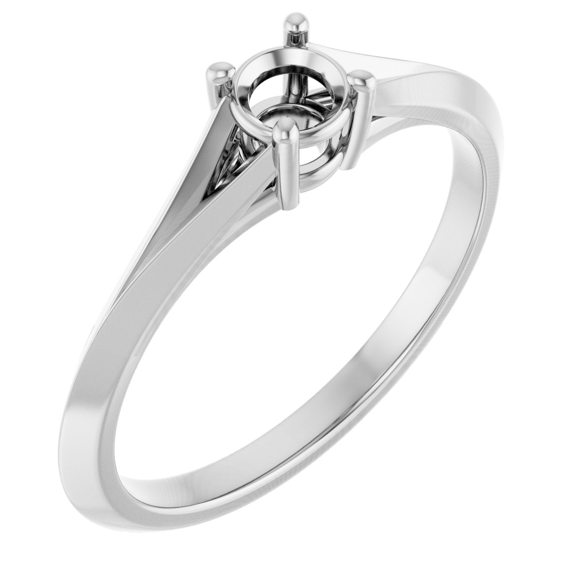 Solitaire Split Shank Engagement Ring