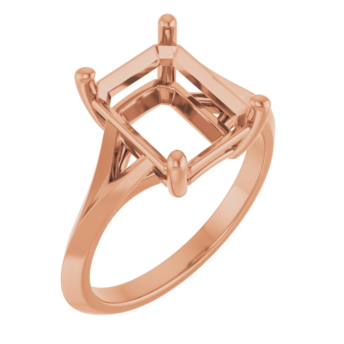 Solitaire Split Shank Engagement Ring