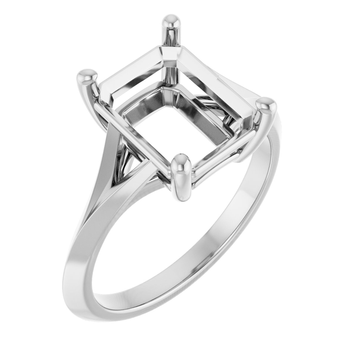 Solitaire Split Shank Engagement Ring