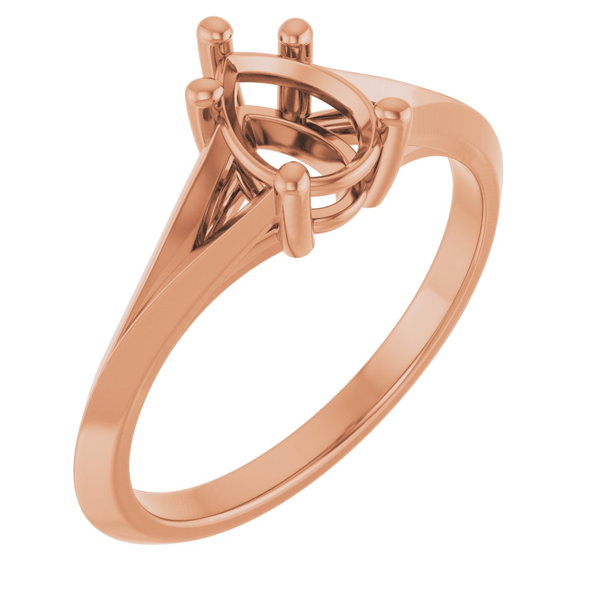 Solitaire Split Shank Engagement Ring