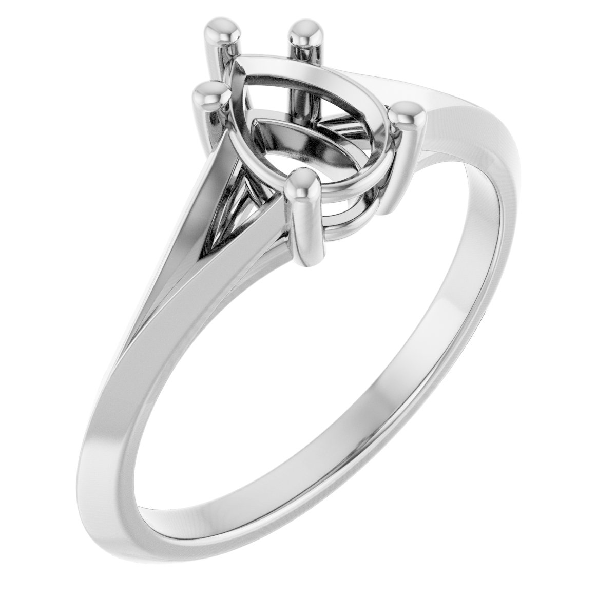 Solitaire Split Shank Engagement Ring