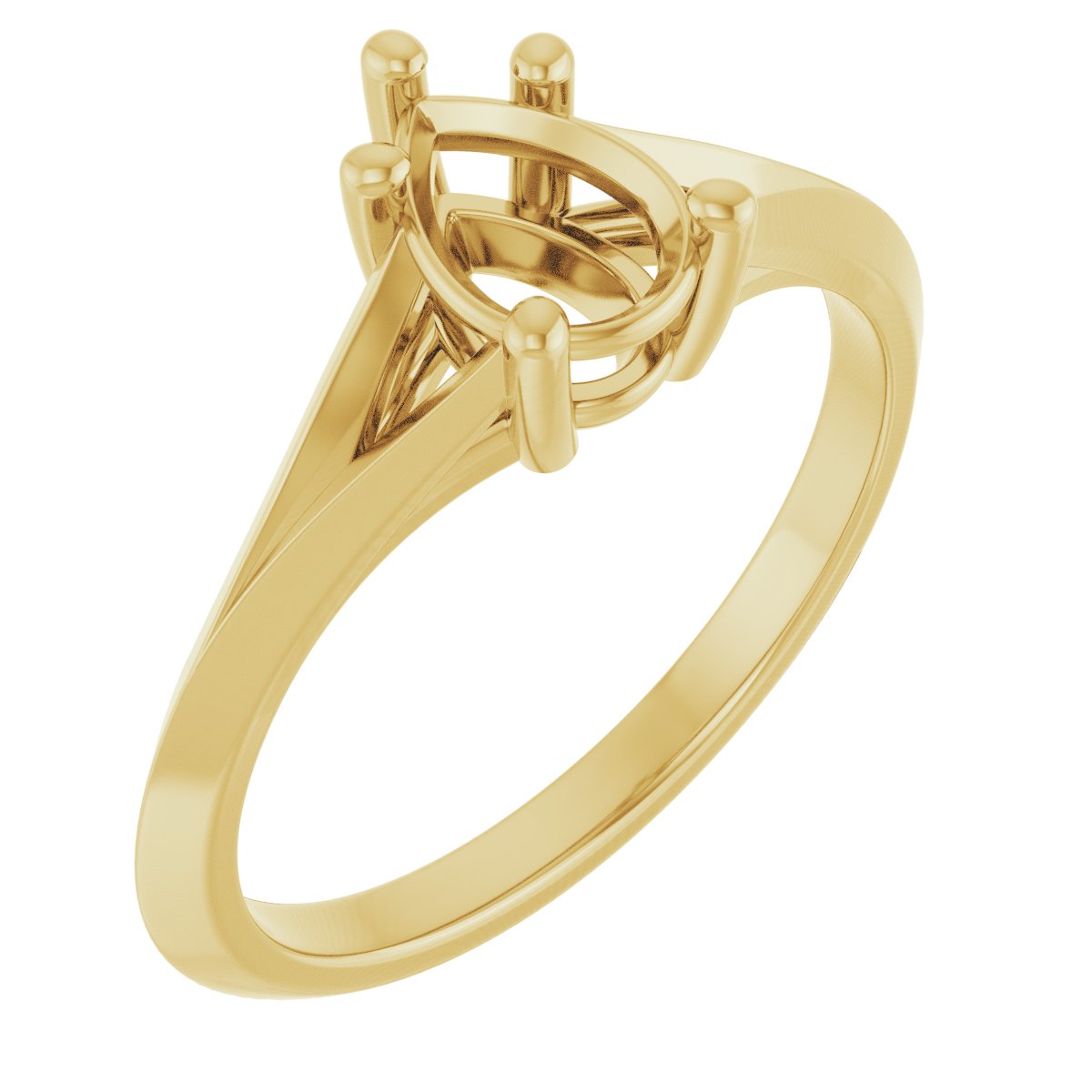 Solitaire Split Shank Engagement Ring