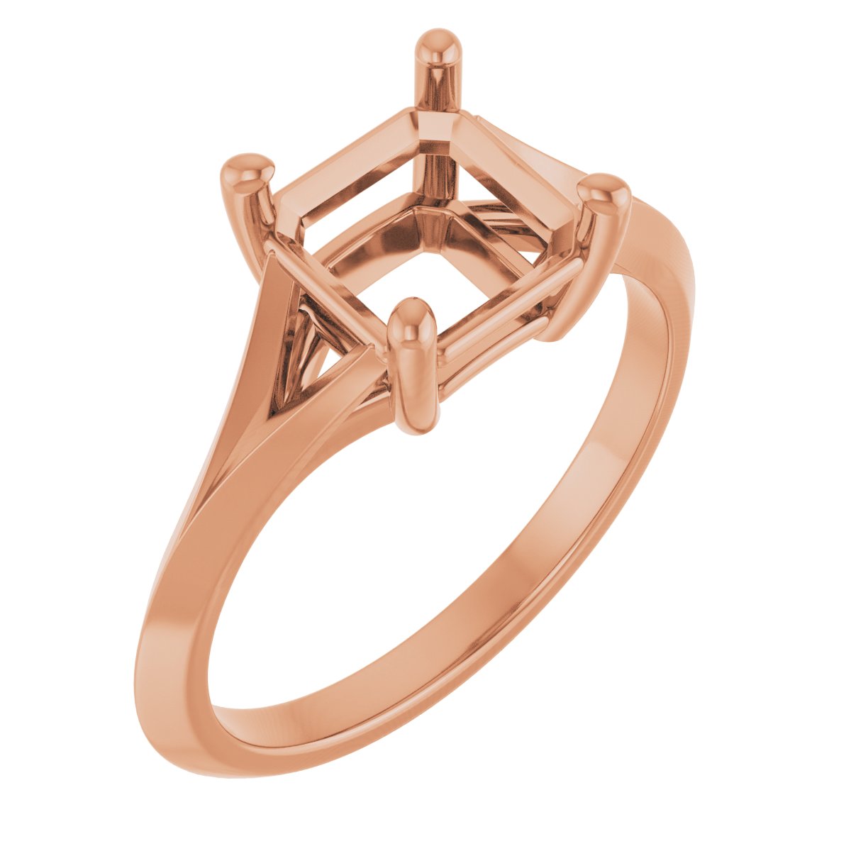 Solitaire Split Shank Engagement Ring