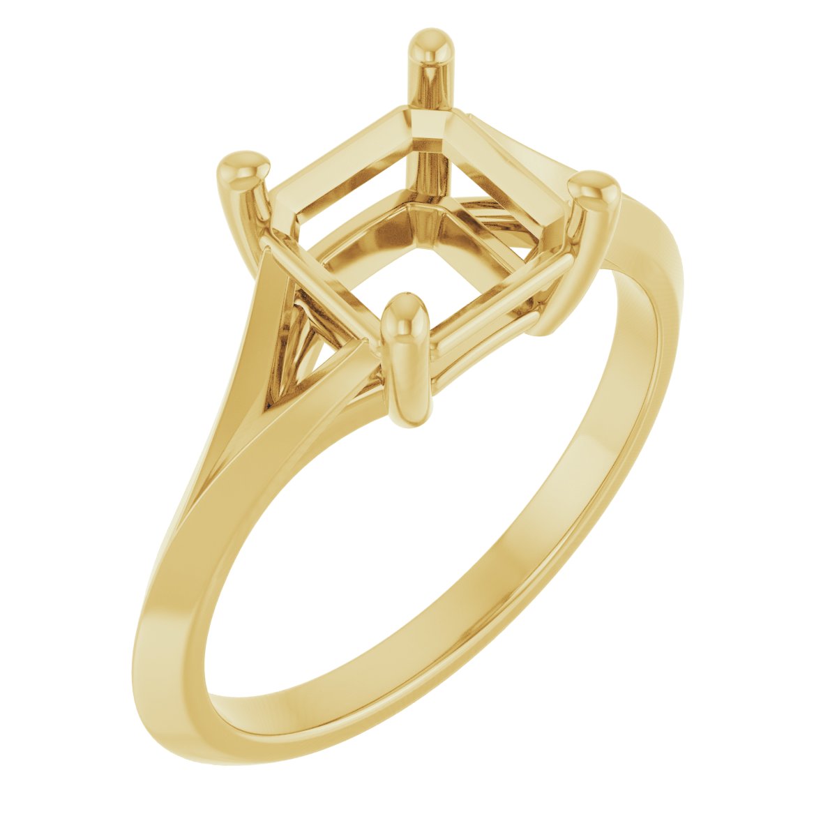 Solitaire Split Shank Engagement Ring