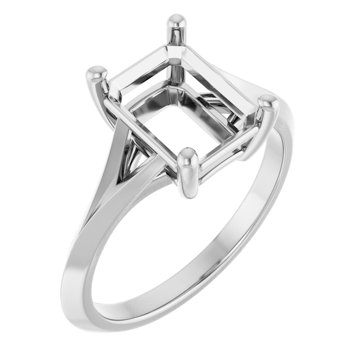 Solitaire Split Shank Engagement Ring