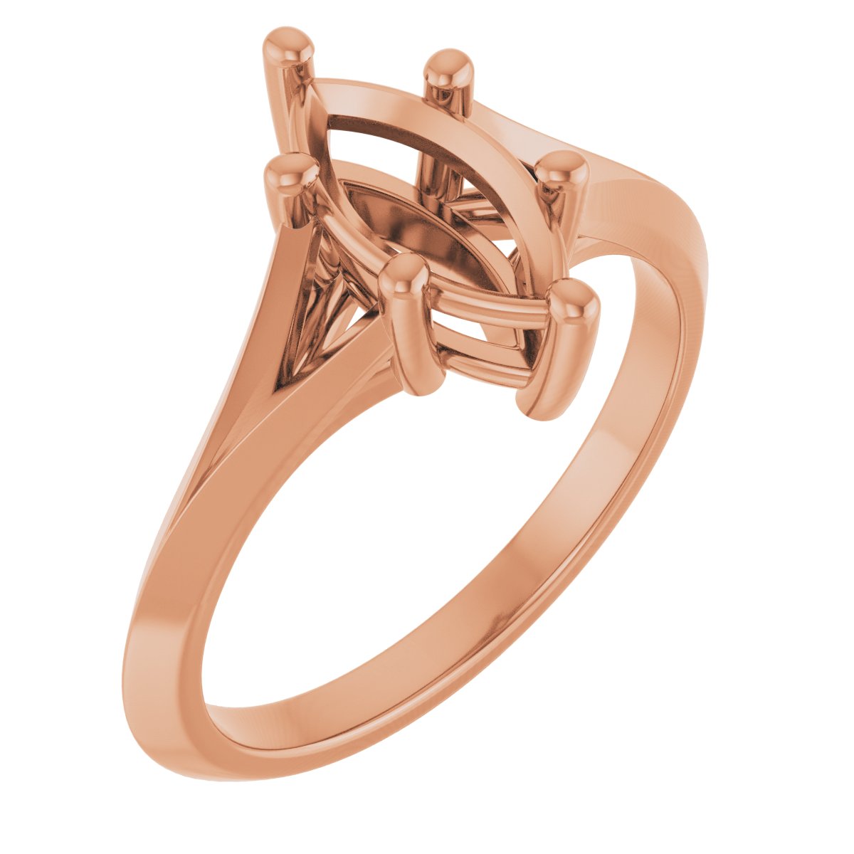 Solitaire Split Shank Engagement Ring