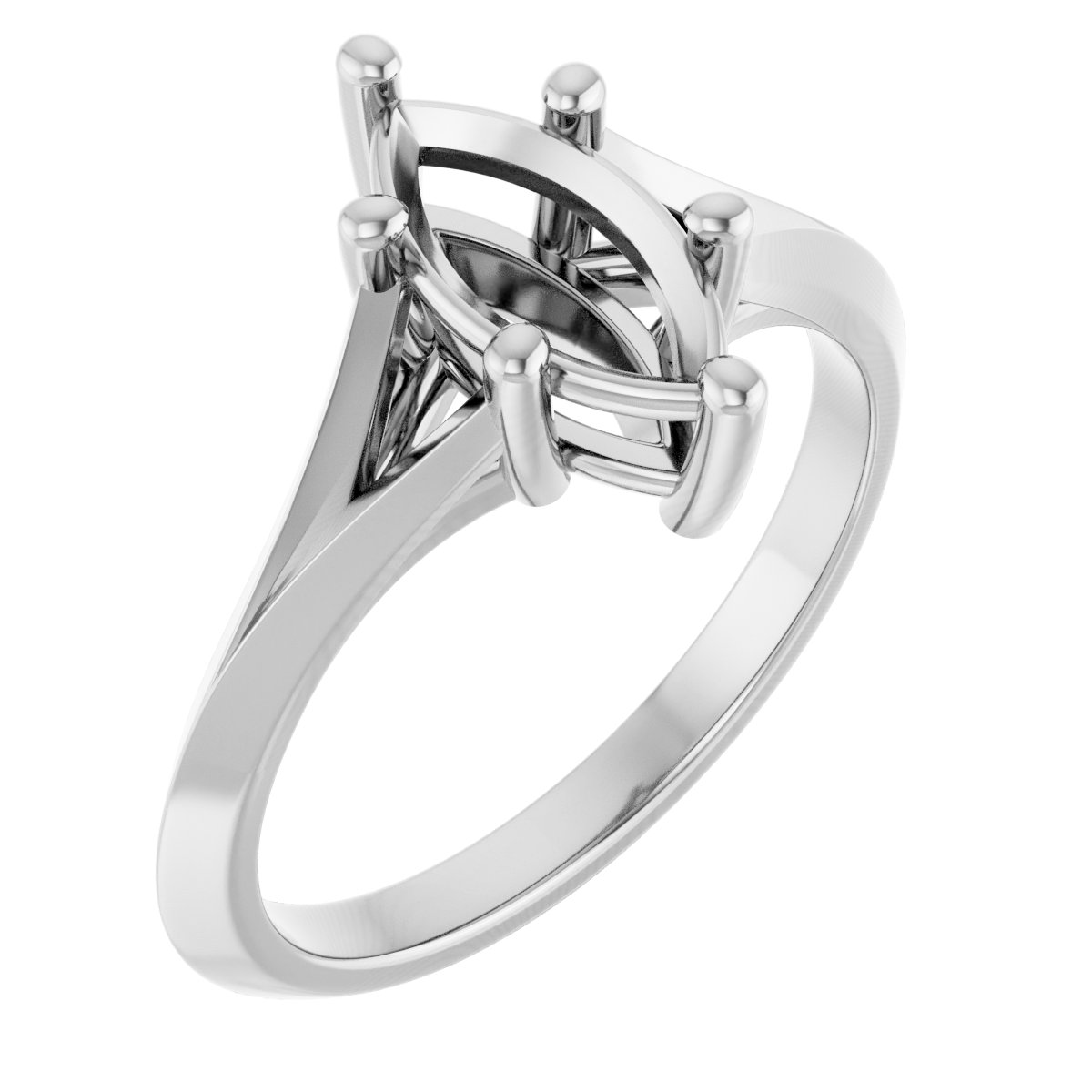 Solitaire Split Shank Engagement Ring