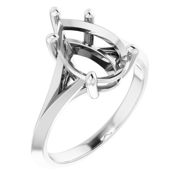 Solitaire Split Shank Engagement Ring