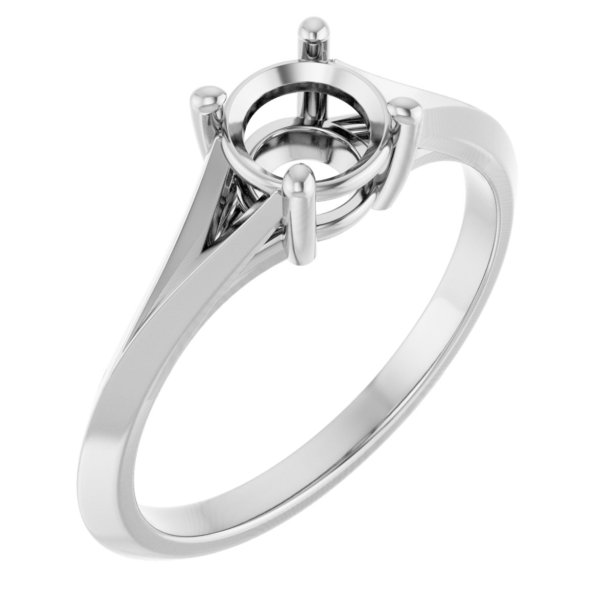 Solitaire Split Shank Engagement Ring