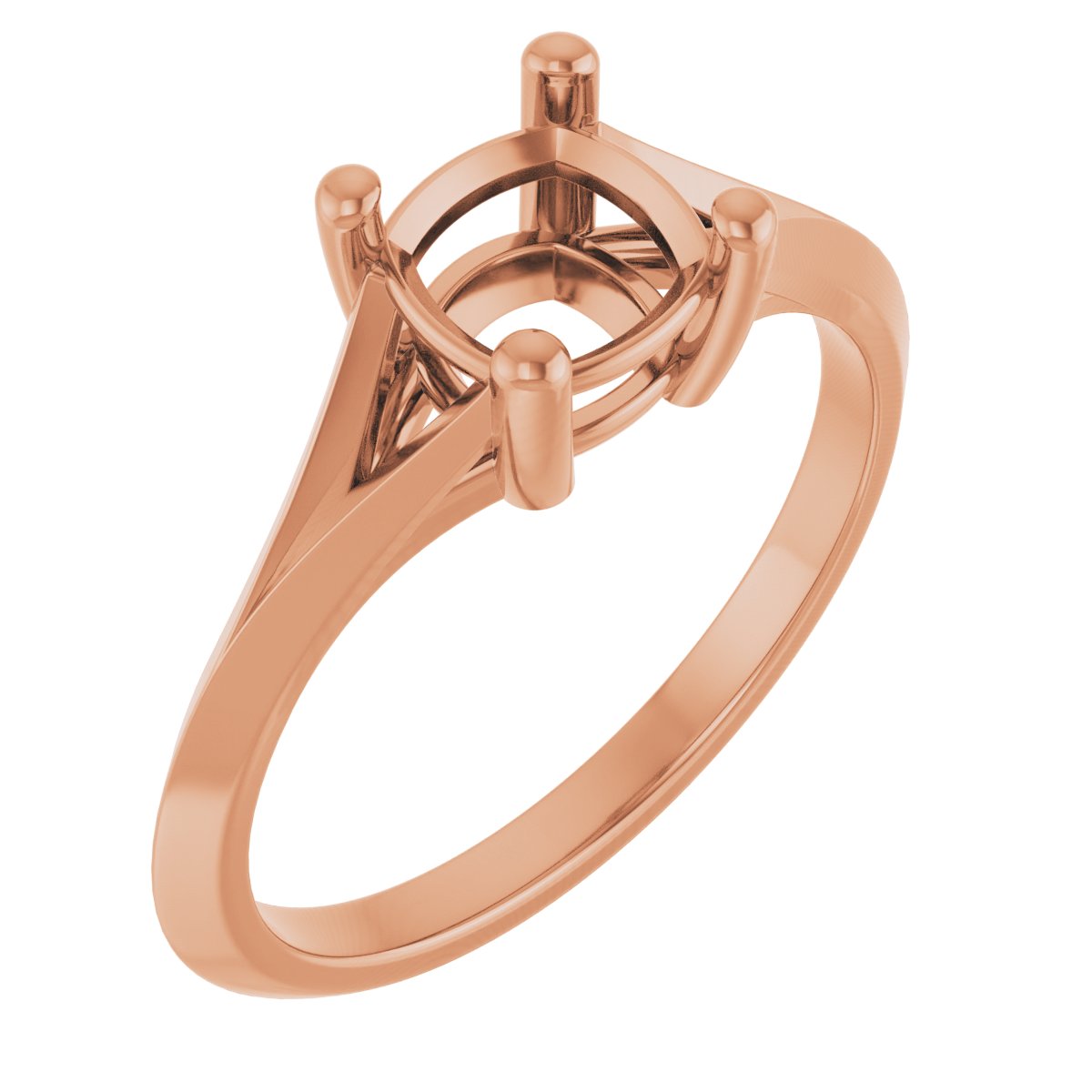 Solitaire Split Shank Engagement Ring