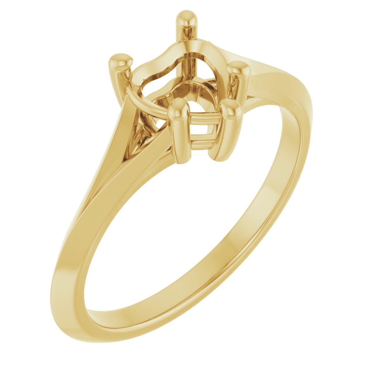Solitaire Split Shank Engagement Ring