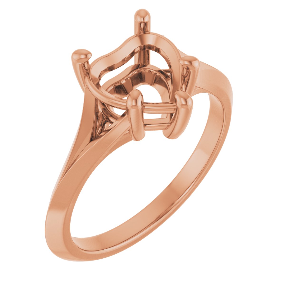 Solitaire Split Shank Engagement Ring