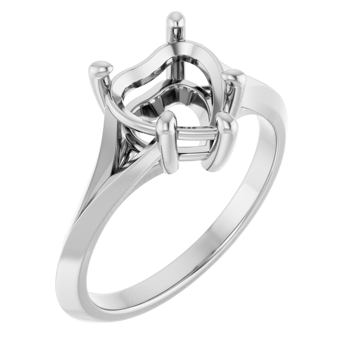 Solitaire Split Shank Engagement Ring