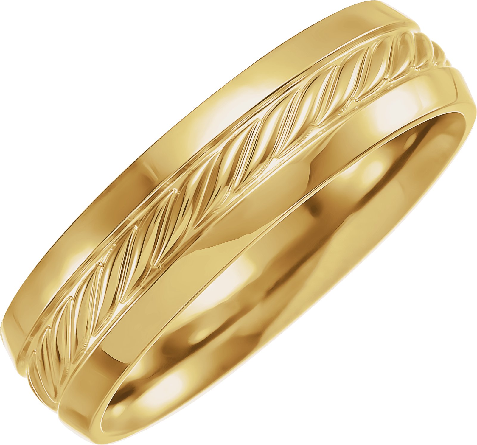 14K Yellow Comfort-Fit Rope Band