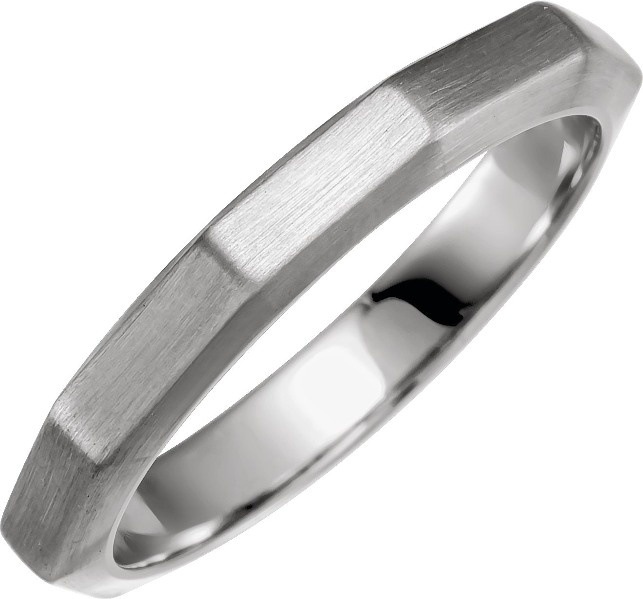 指輪・リング Double Row Knife Edge Band 1/3ct.tw Diamond Notched Wedding Band 14k White Gold – Kobelli