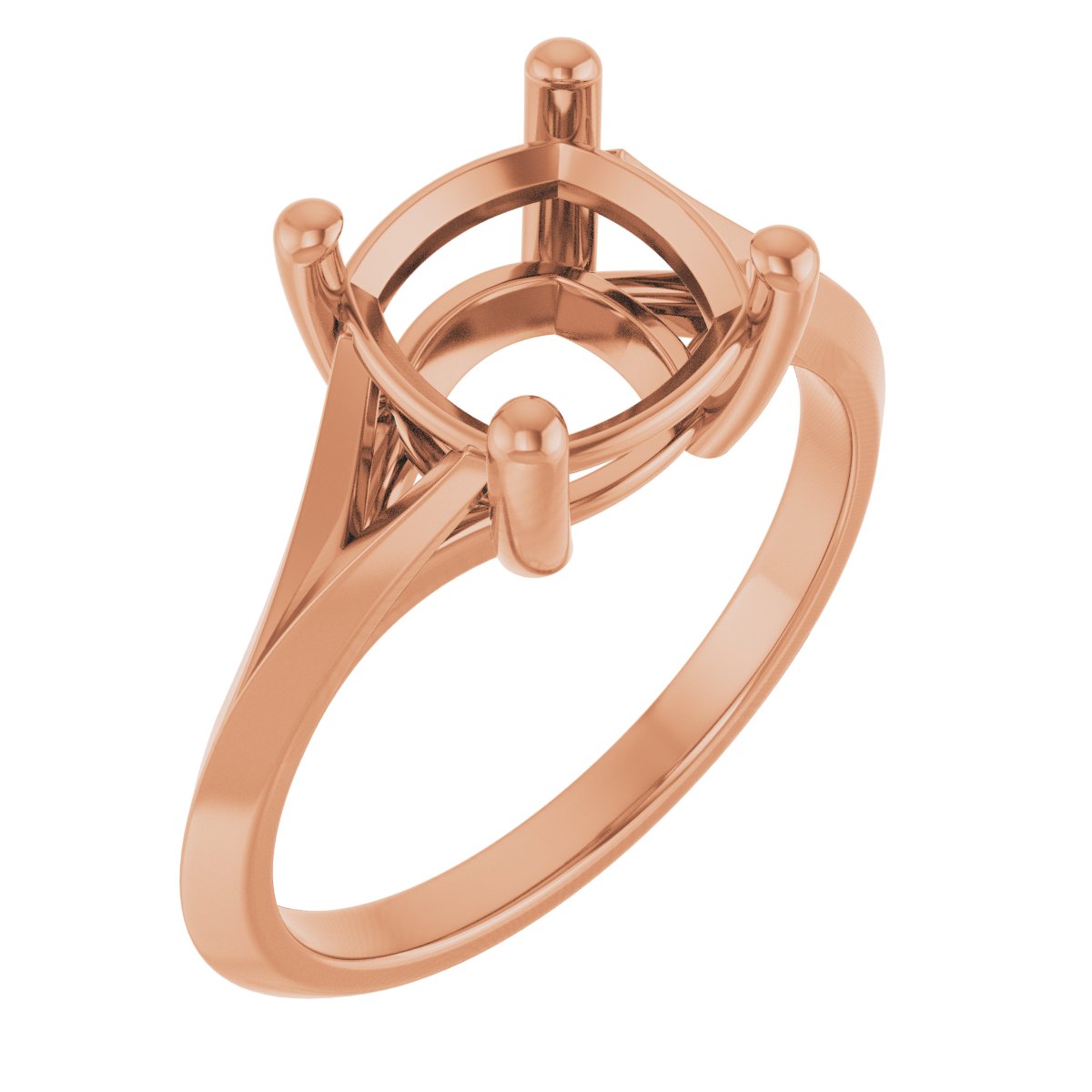 Solitaire Split Shank Engagement Ring