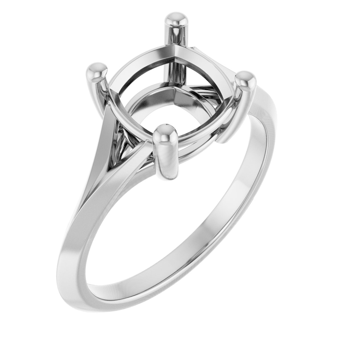 Solitaire Split Shank Engagement Ring