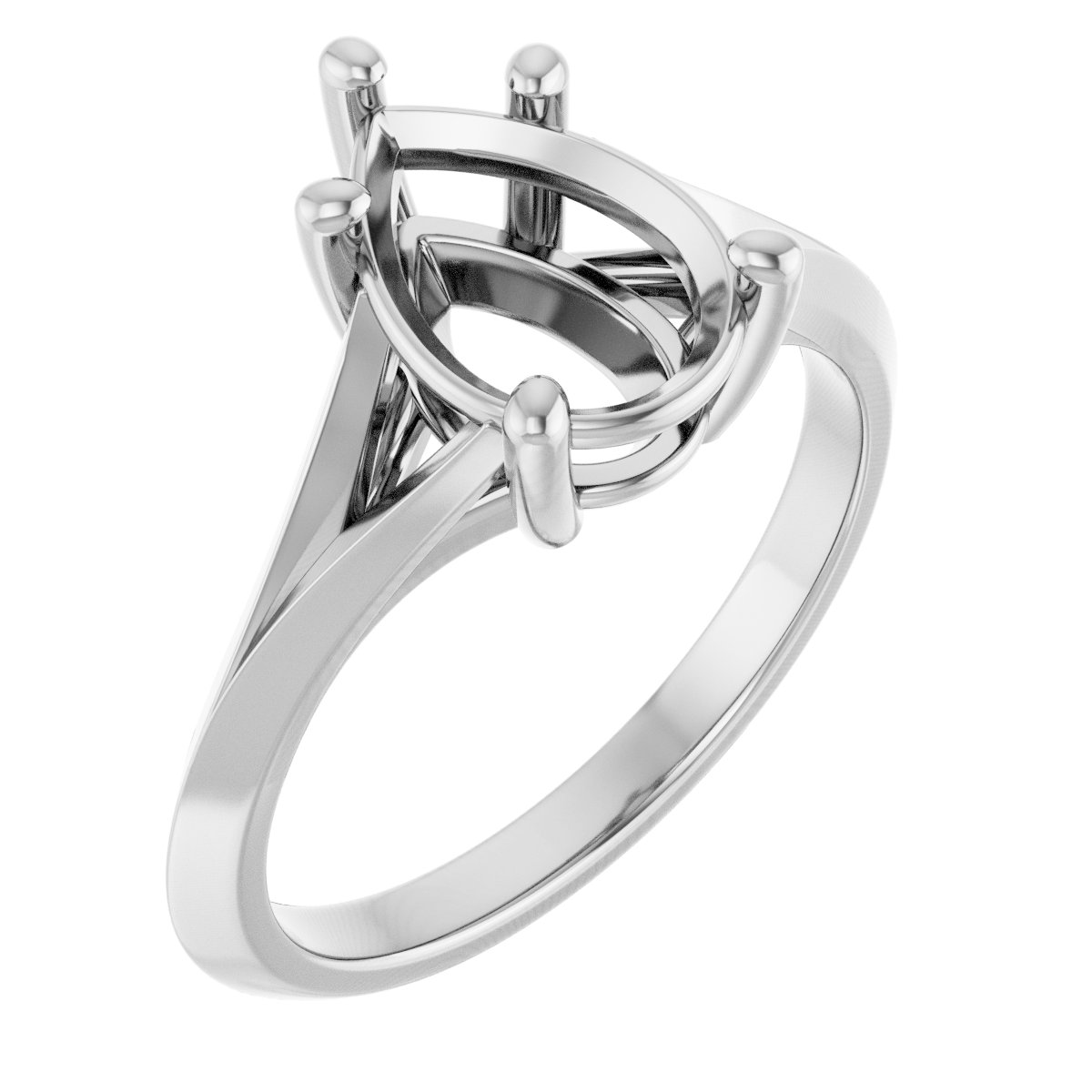 Solitaire Split Shank Engagement Ring