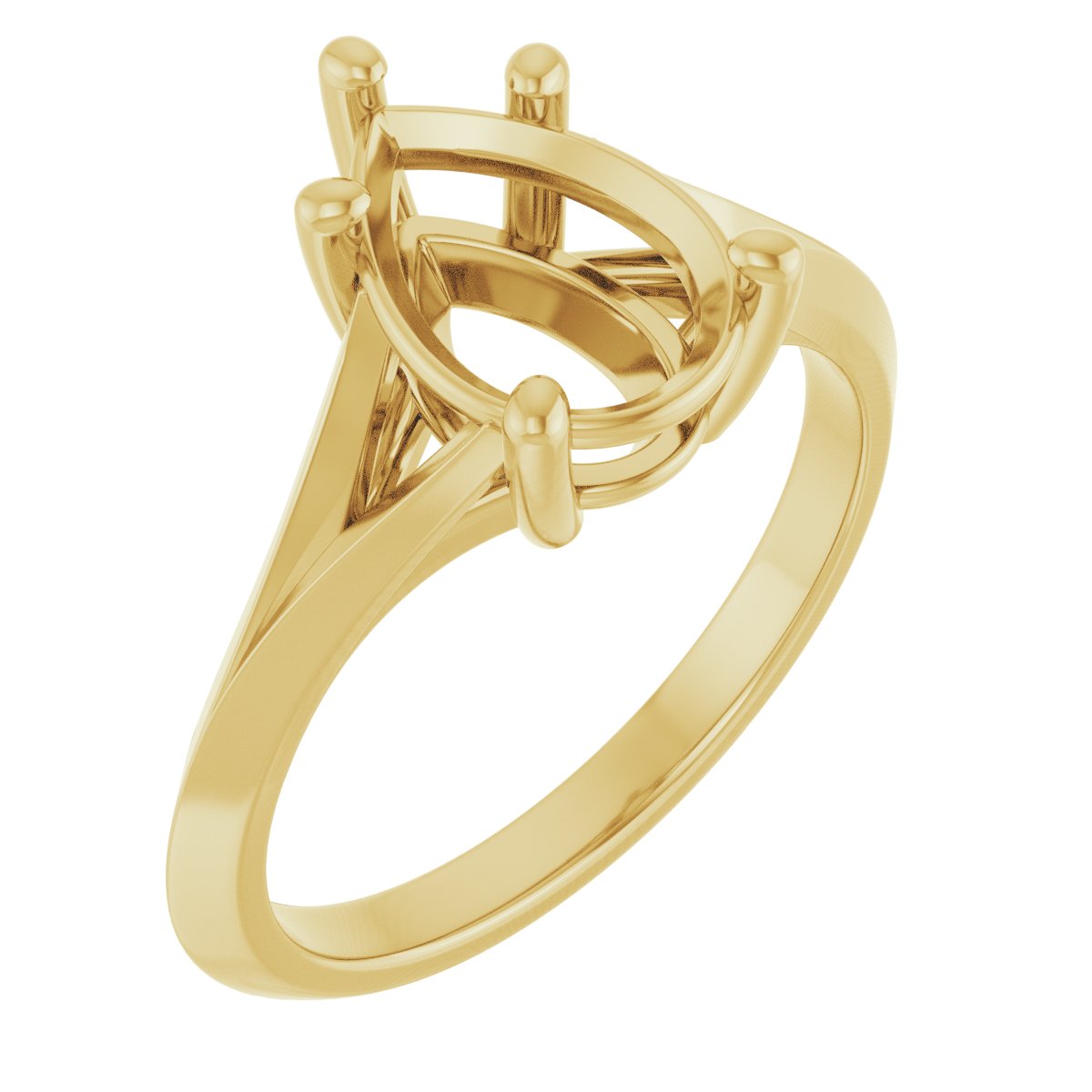 Solitaire Split Shank Engagement Ring