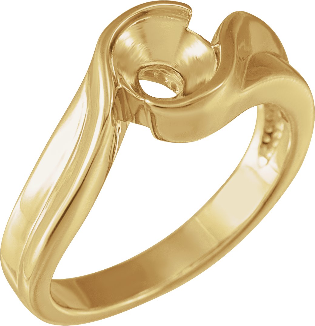 Half-Bezel Solitaire Bypass Engagement Ring