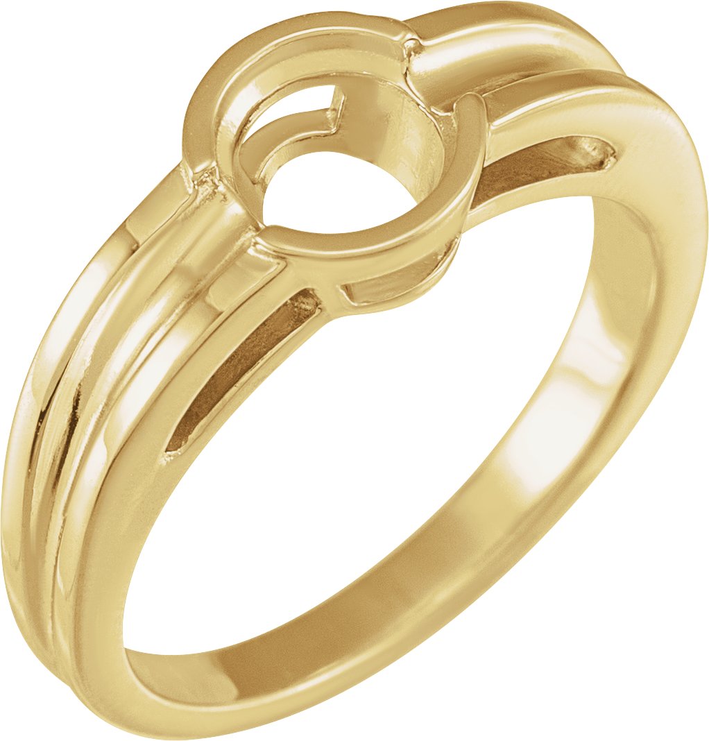 Half-Bezel Solitaire Engagement Ring