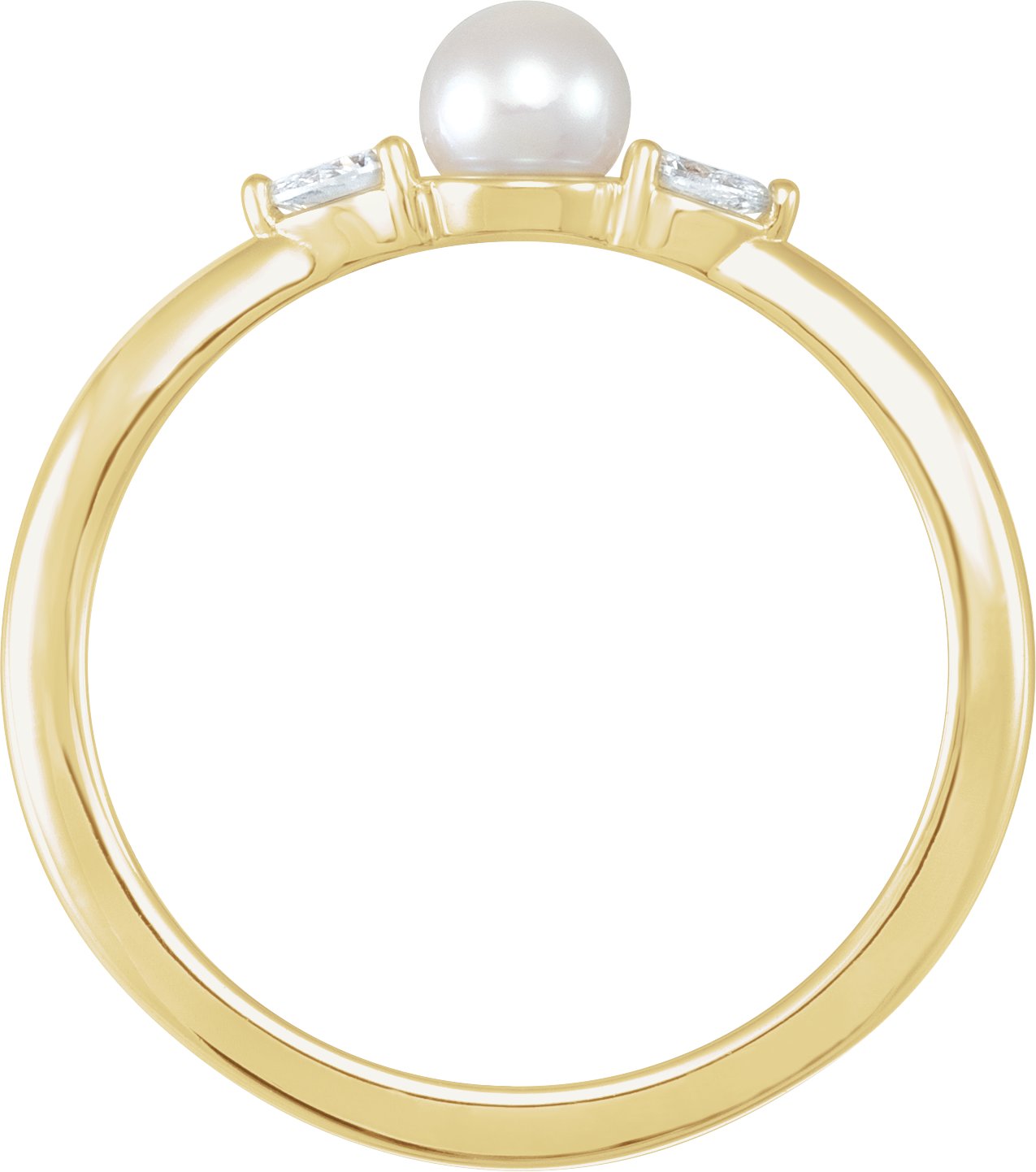 Alternative view of Accented Pearl Ring
