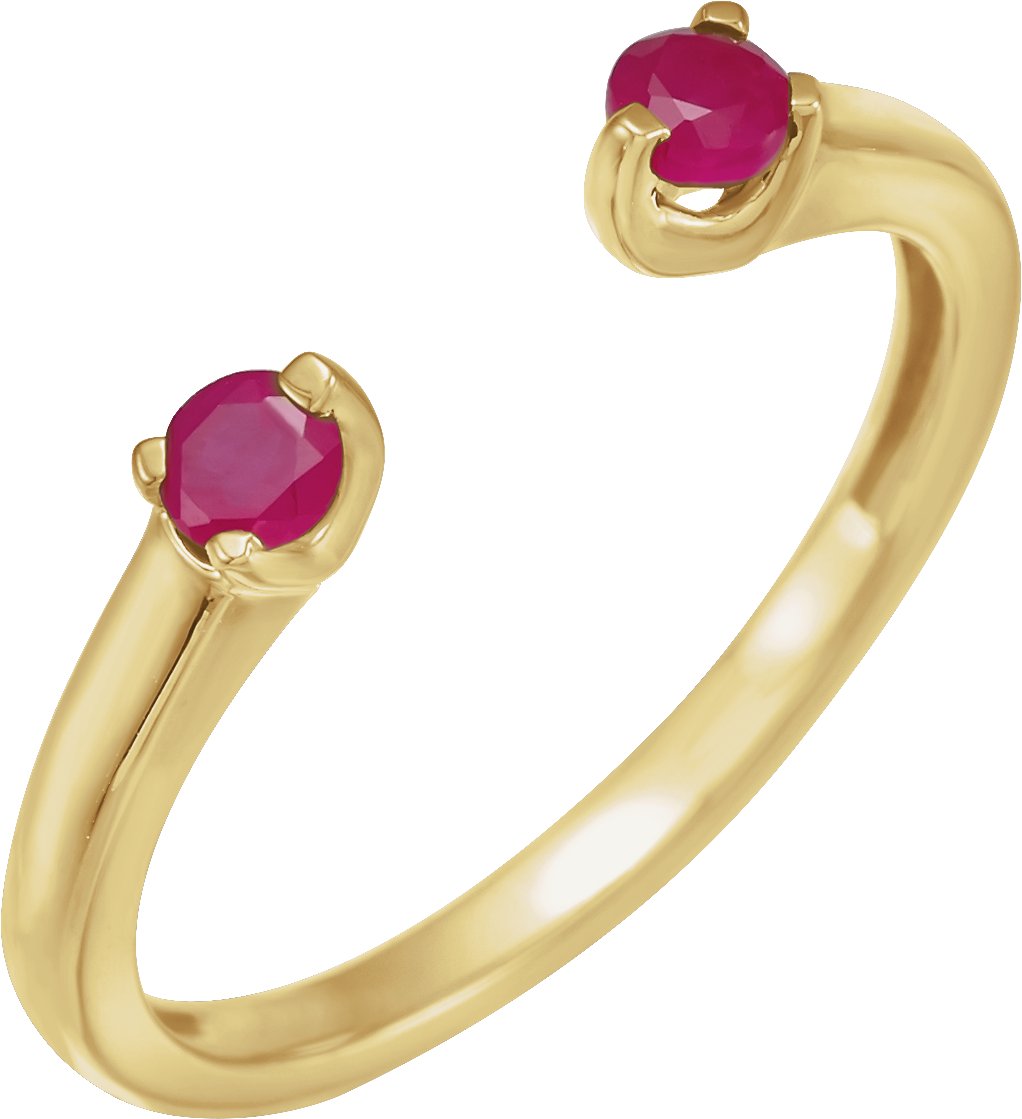 14K Yellow Natural Ruby Negative Space Ring Ref 18619255