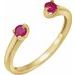 14K Yellow Natural Ruby Negative Space Ring