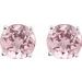 14K White 5 mm Natural Pink Morganite Stud Earrings