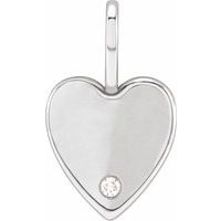 Sterling Silver .02 CT Diamond Heart Charm/Pendant