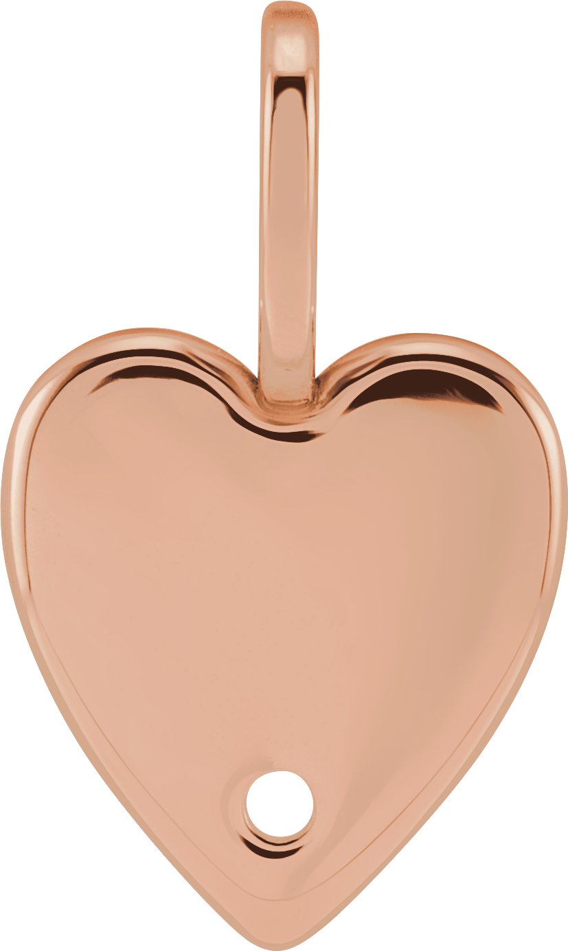 14K Rose 1.7 mm Round Heart Charm/Pendant Mounting