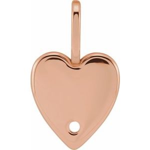 18K Rose 1.7 mm Round Heart Charm/Pendant Mounting