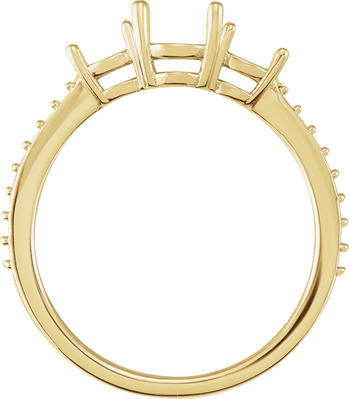 10K Yellow 8x6 mm Oval Accented Engagement Ring Mounting
