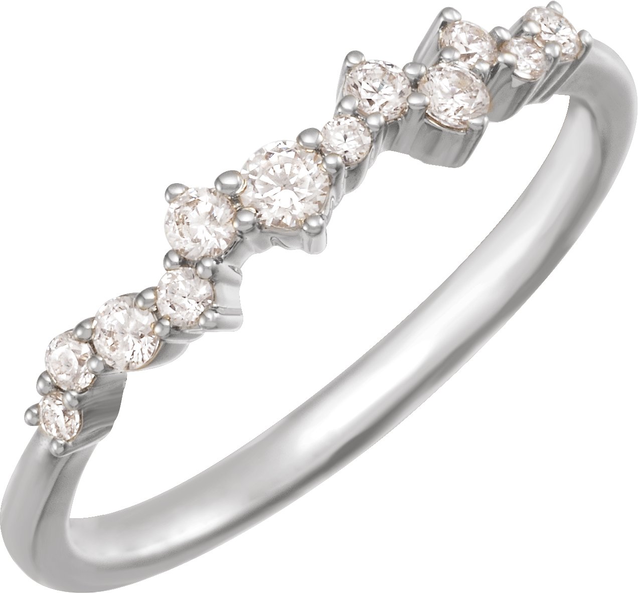 14K White 0.25 CTW Lab Grown Diamond Scattered Stackable Ring Ref 18471011