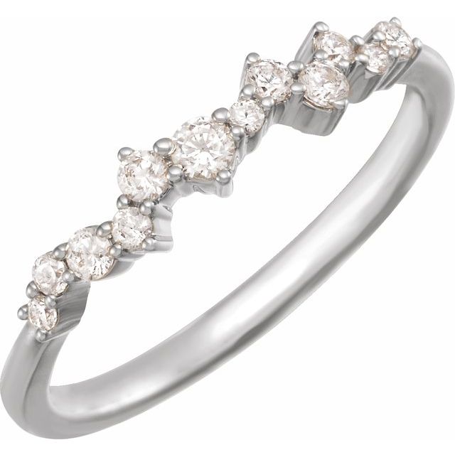 14K White 1/4 CTW Lab-Grown Diamond Scattered Stackable Ring