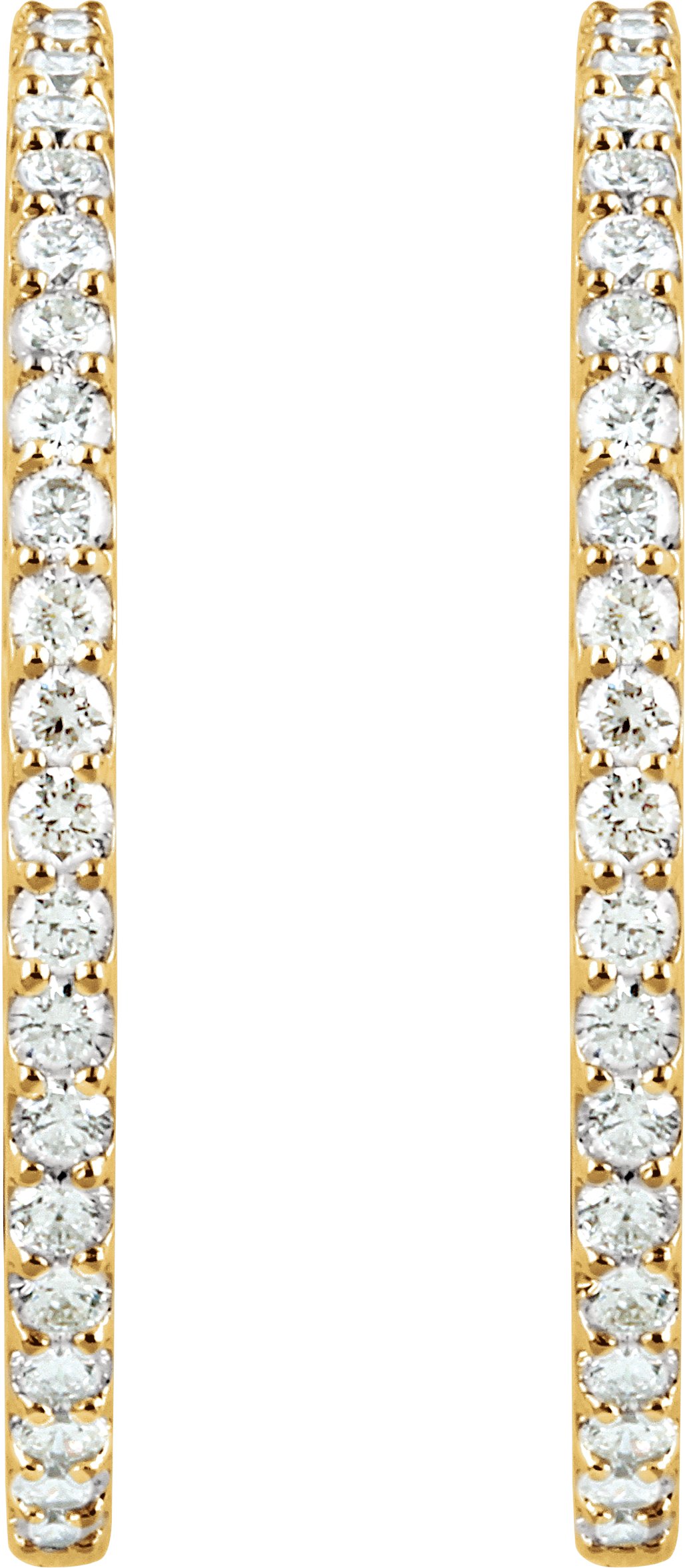 14K Yellow 41.5 mm 5 CTW Natural Diamond Inside-Outside Hinged Hoop Earrings