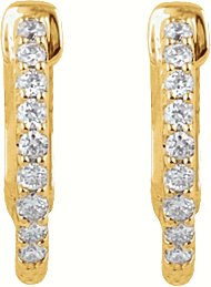 14K Yellow 14.5 mm 1/4 CTW Natural Diamond Inside-Outside Hinged Hoop Earrings