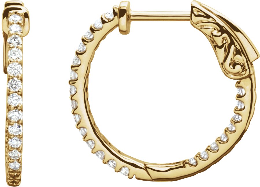 Diamond Fashion | Inside-Outside Hoop Earrings