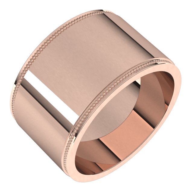 Milgrain Stepped-Edge Flat Band