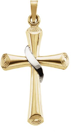 Two Tone Hollow Cross 27.5 x 19.5mm Ref 805758