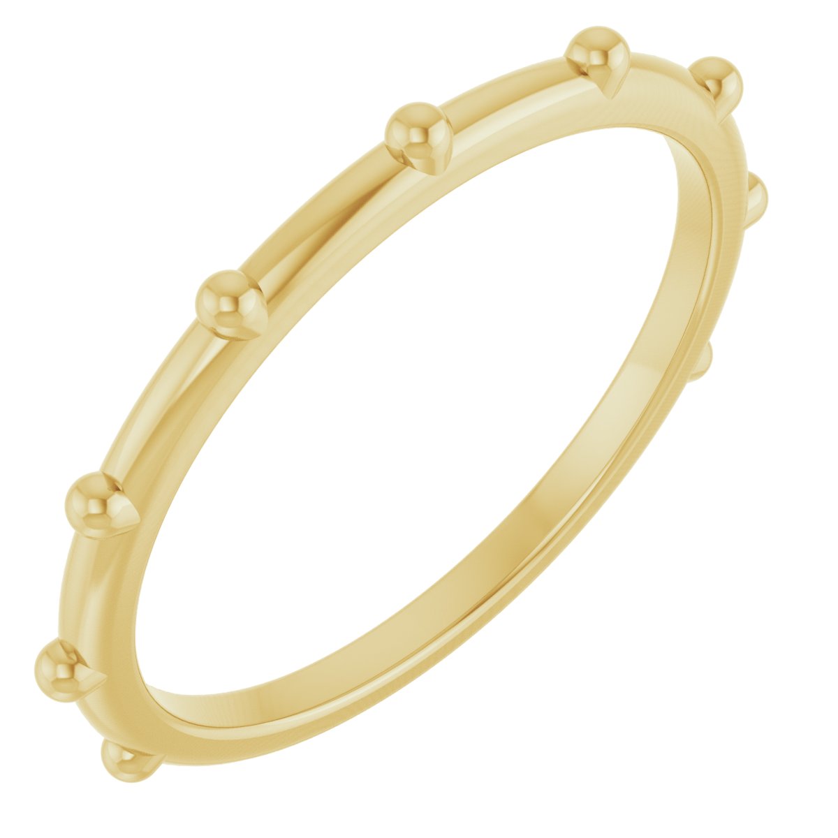 14K Yellow Beaded Station Ring