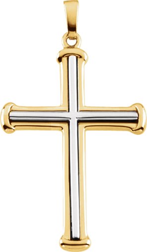 14KTT 34.75 x 25mm Cross Pendant Ref 455573