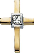1/6 Ct Natural Diamond Cross Pendant – 14K Yellow Gold
