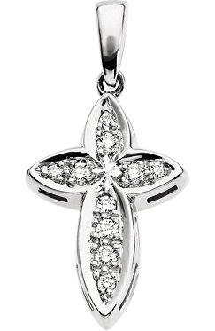Bright-Cut Cross Pendant