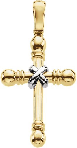 Two Tone Cross Pendant 41.5 x 22.25mm Ref 965920