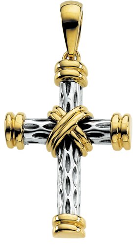 Two Tone Cross Pendant 29.25 x 21.5mm Ref 661212