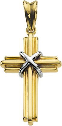 Two Tone Cross Pendant 26.25 x 17.75mm Ref 843332