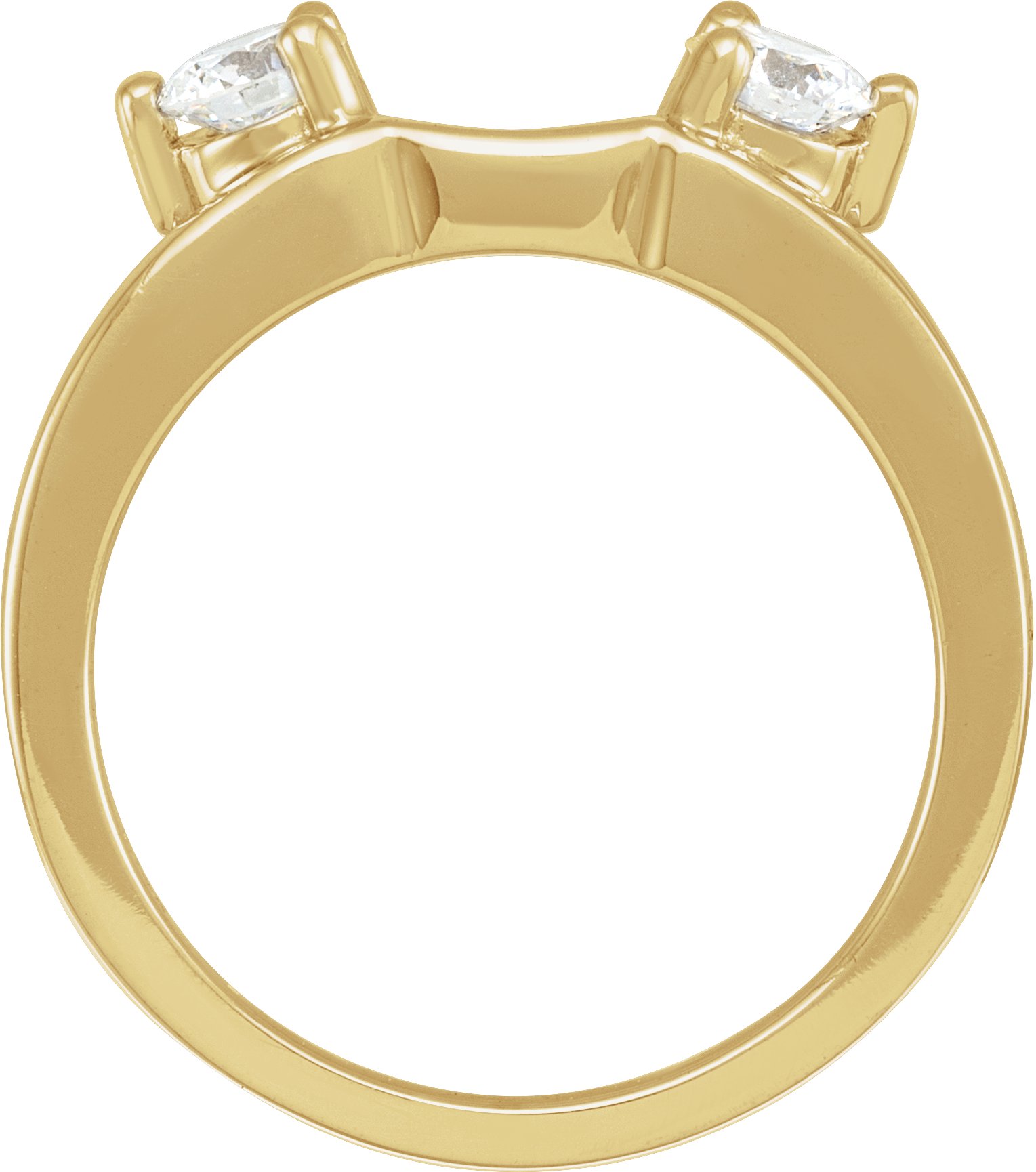 Alternative view of 1/2 CTW Natural Diamond Ring Guard – 14K Yellow Gold