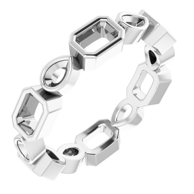 Bezel-Set Multi-Shape Eternity Band